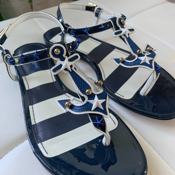 Dolce and Gabbana, nautical studded anchor sandals - Picture 3 of 13